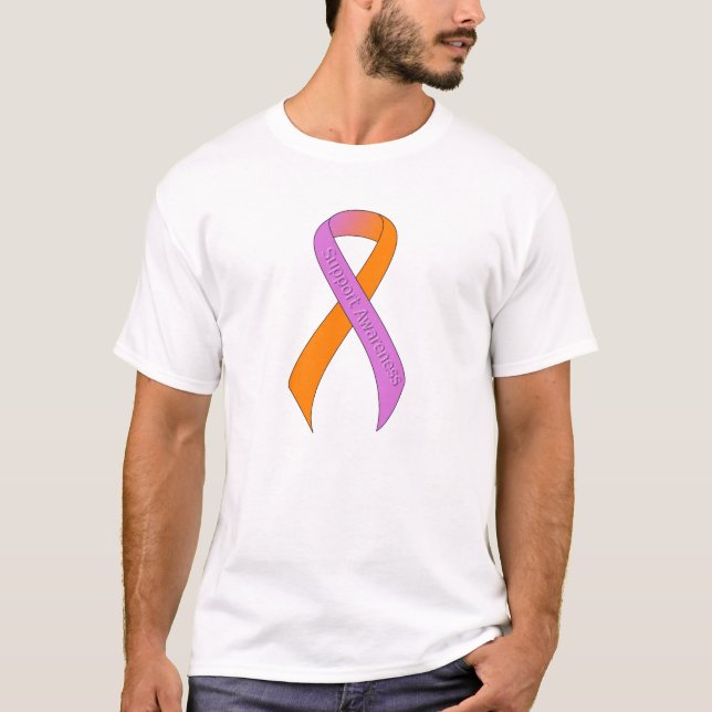 Unterstützung für Orchid und Orange Ribbon T-Shirt (Vorderseite)