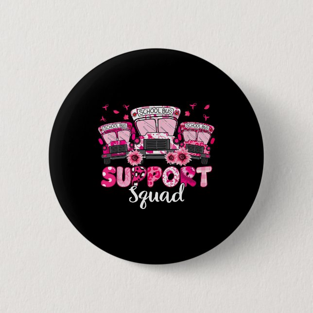 Unterstützung für Squad Pink Leopard Schulbusfahre Button (Vorderseite)