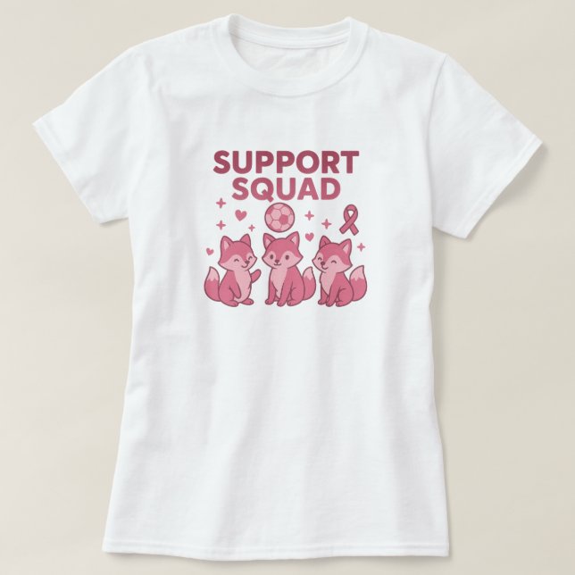 Unterstützung für Squad Pink Ribbon-Foxen T-Shirt (Design vorne)