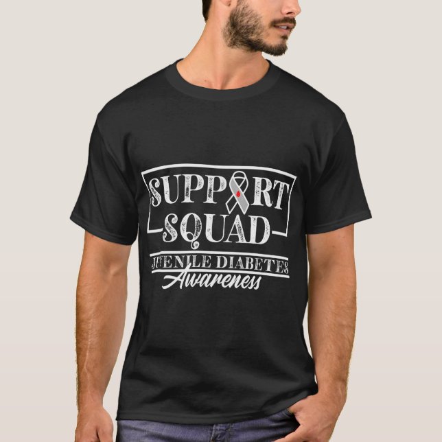 Unterstützung für Squad T1D Typ 1 Diabetes-Sensibi T-Shirt (Vorderseite)