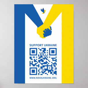 Unterstützung für Ukraine QR-Poster Poster