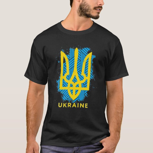 Unterstützung für ukrainische Flaggen Ich stehe mi T-Shirt (Vorderseite)