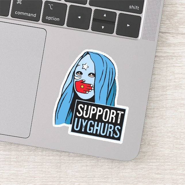 Unterstützung für Uyghurs Aufkleber (Detail)