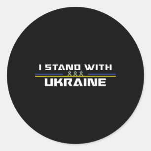 Unterstützung Ich stehe mit Ukraine Amerikanische Runder Aufkleber