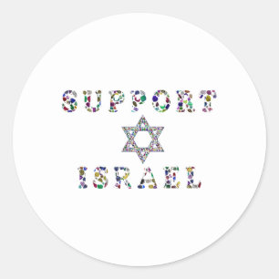Unterstützung Israels Runder Aufkleber