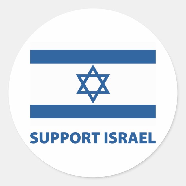 Unterstützung Israels Runder Aufkleber (Vorderseite)