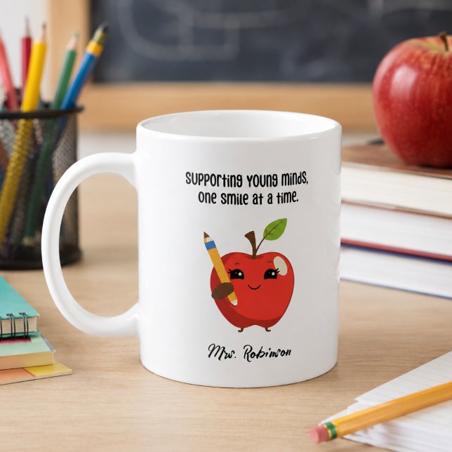 Unterstützung junger Köpfe Lächeln Lehrerhilfe Leb Kaffeetasse (Von Creator hochgeladen)