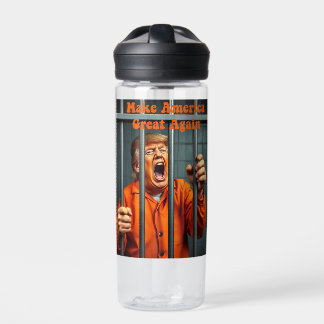 Unterstützung Kamala Walz Justiz Trump Funny Satir Trinkflasche