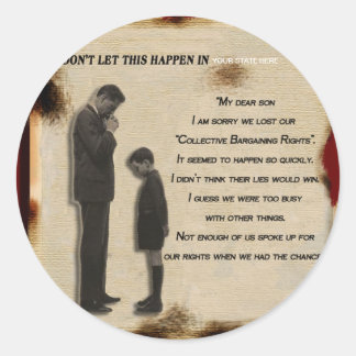 Unterstützung kollektiver Verhandlungen Runder Aufkleber