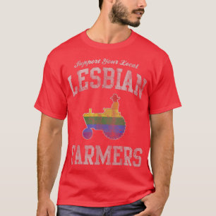 Unterstützung lesbischer Bauer LGBTQ Gay Pride Vin T-Shirt