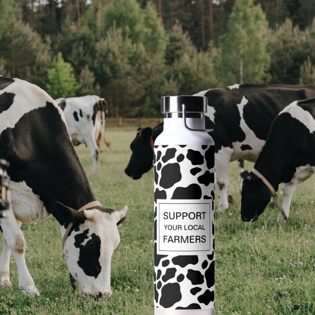 Unterstützung lokaler Bauer Cow Print Patches Trinkflasche (Von Creator hochgeladen)