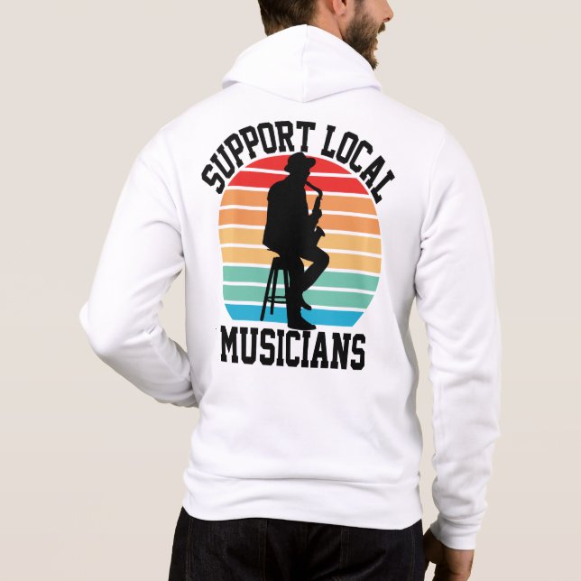 Unterstützung lokaler Musiker für den Musikunterri Hoodie (Rückseite)