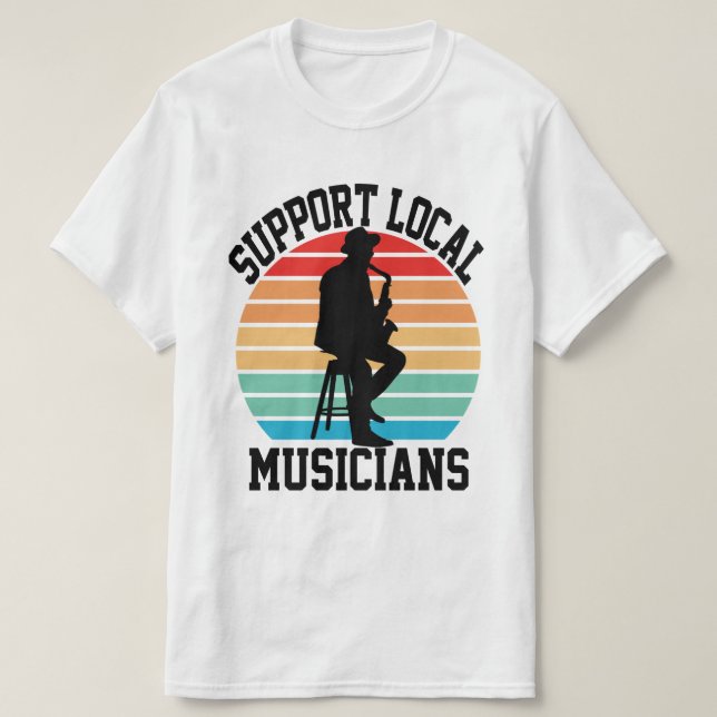 Unterstützung lokaler Musiker für den Musikunterri T-Shirt (Design vorne)