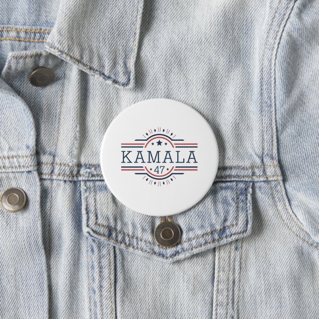 Unterstützung mit der Kampagne von Kamala Harris Button (Beispiel)