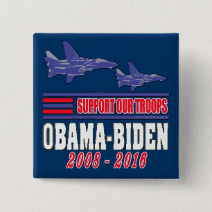 Unterstützung Obama Biden unsere Truppen Button