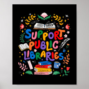Unterstützung öffentlicher Bibliotheken Lesewortle Poster