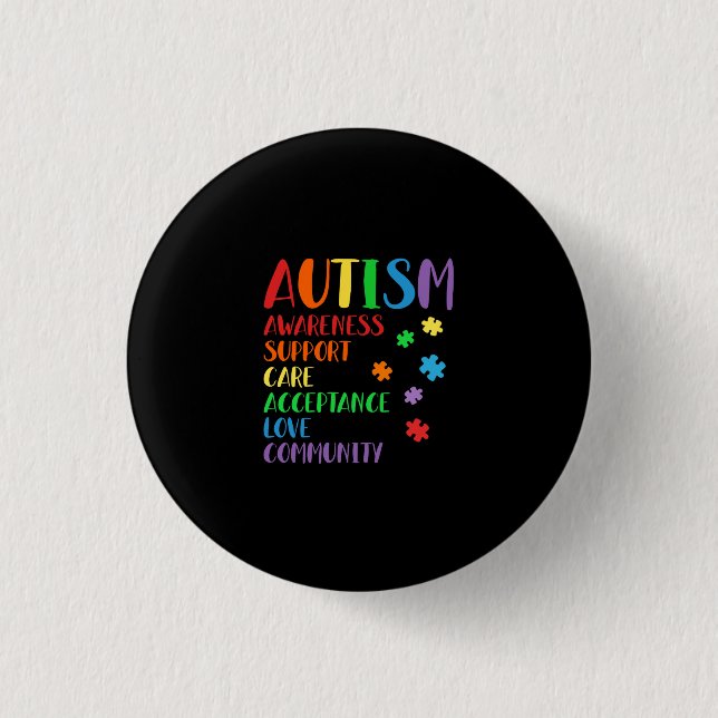 Unterstützung Pflege Akzeptanz durch Ally Autismus Button (Vorderseite)
