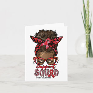 Unterstützung Squad Afro Messy Bun Leopard Sickle Karte