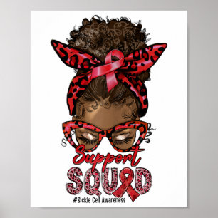 Unterstützung Squad Afro Messy Bun Leopard Sickle  Poster