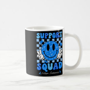 Unterstützung Squad Autismus Bewusstsein Smile Fac Kaffeetasse
