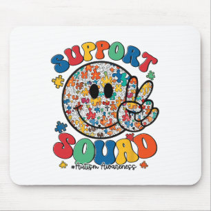 Unterstützung Squad Autismus Bewusstsein Smile Fac Mousepad