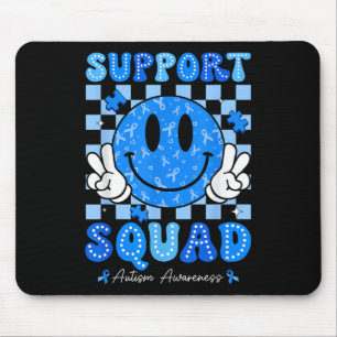 Unterstützung Squad Autismus Bewusstsein Smile Fac Mousepad