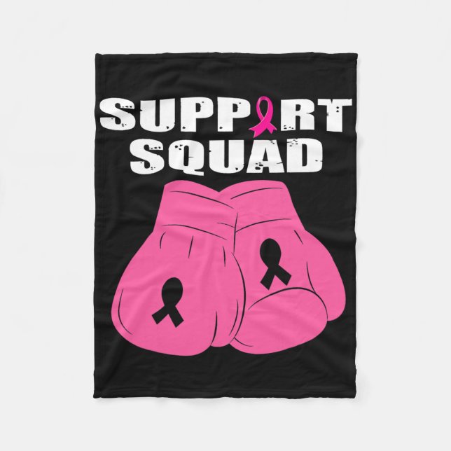 Unterstützung Squad Boxing Handschuh Rosa Ribbon B Fleecedecke (Vorderseite)