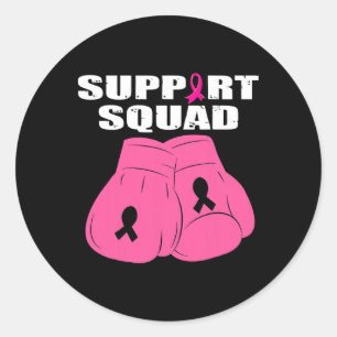 Unterstützung Squad Boxing Handschuh Rosa Ribbon B Runder Aufkleber