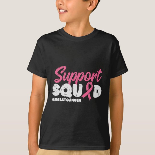 Unterstützung Squad Breast Cancer Awareness Ribbon T-Shirt (Vorderseite)