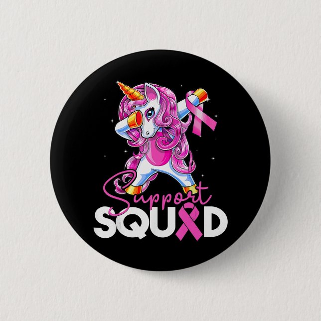 Unterstützung Squad Brustkrebs Bewusstsein rosa Ei Button (Vorderseite)