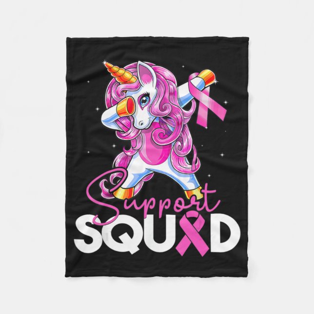 Unterstützung Squad Brustkrebs Bewusstsein rosa Ei Fleecedecke (Vorderseite)