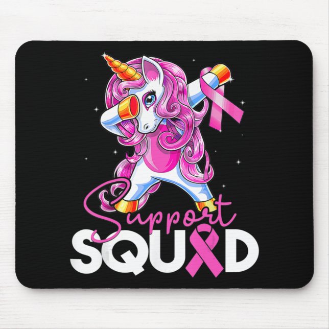 Unterstützung Squad Brustkrebs Bewusstsein rosa Ei Mousepad (Vorne)