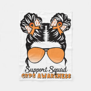 Unterstützung Squad Crps Awareness Messy Bun Orang Fleecedecke