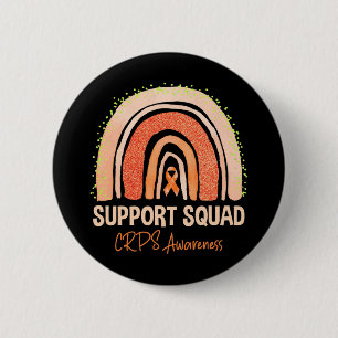 Unterstützung Squad Crps Awareness Rainbow Orange  Button