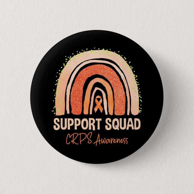 Unterstützung Squad Crps Awareness Rainbow Orange  Button (Vorderseite)