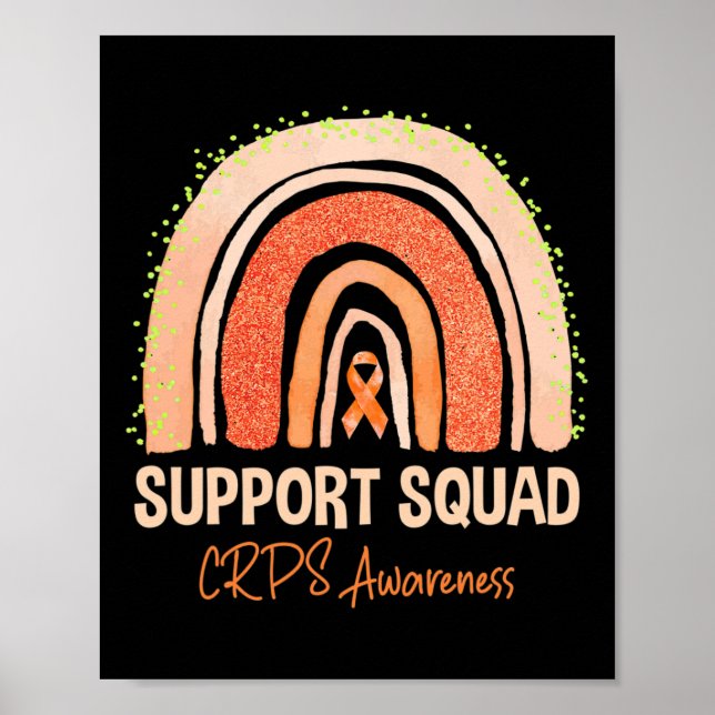 Unterstützung Squad Crps Awareness Rainbow Orange  Poster (Vorne)