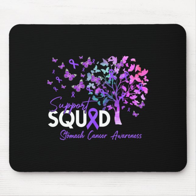 Unterstützung Squad Fall Tree Periwinkle Ribbon St Mousepad (Vorne)