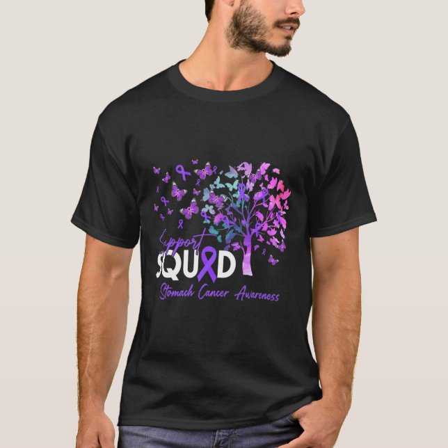 Unterstützung Squad Fall Tree Periwinkle Ribbon St T-Shirt (Vorderseite)