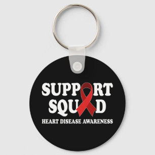 Unterstützung Squad Heart Disease Awareness Ribbon Schlüsselanhänger