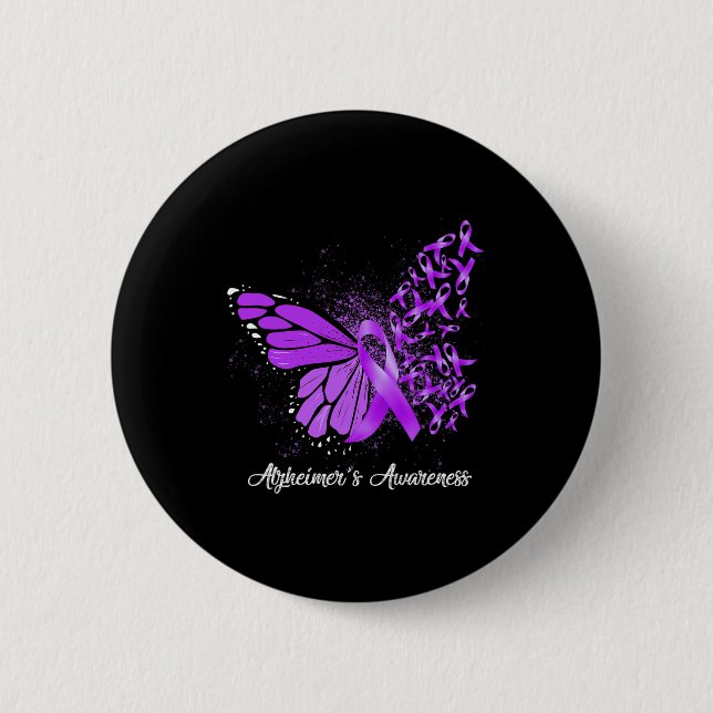 Unterstützung Squad Heimer Butterfly Lila Ribbon Button (Vorderseite)