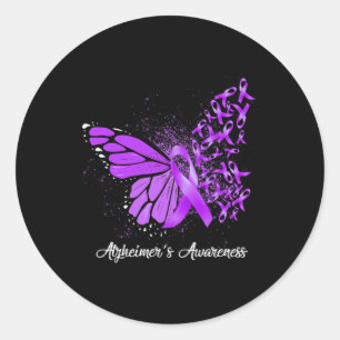 Unterstützung Squad Heimer Butterfly Lila Ribbon Runder Aufkleber