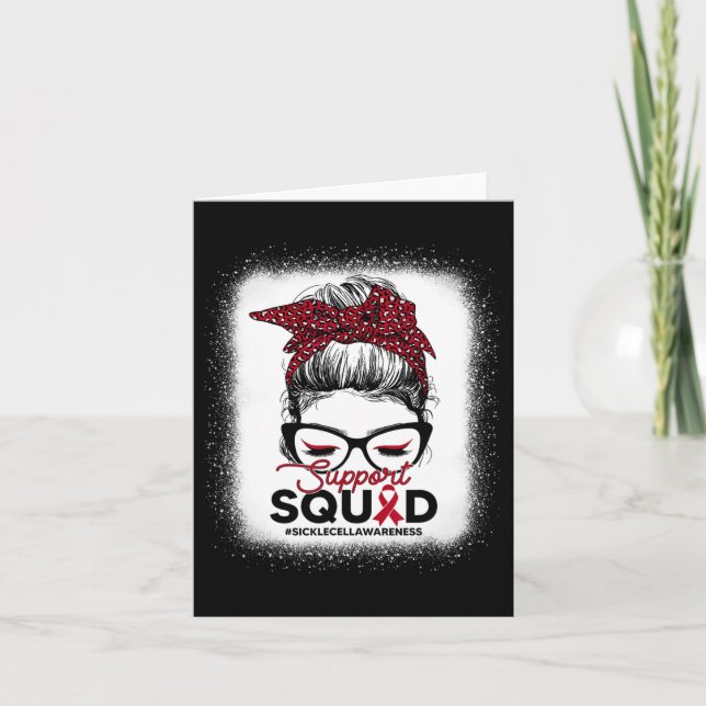 Unterstützung Squad Leopard Messy Bun Sickle Cell  Karte (Vorderseite)