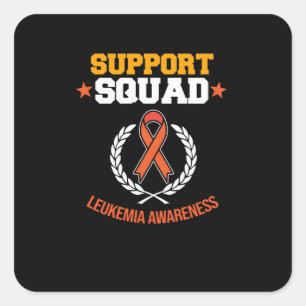 Unterstützung Squad Leukemia Awareness Orange Rib Quadratischer Aufkleber