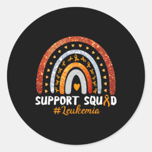 Unterstützung Squad Leukemia Awareness Orange Ribb Runder Aufkleber