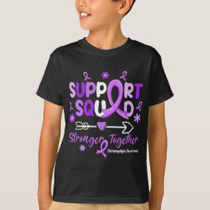 Unterstützung Squad Lila Ribbon Fibromyalgie Bewus T-Shirt