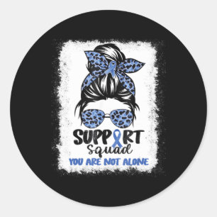 Unterstützung Squad Messy Bun Blue Warrior Ataxia Runder Aufkleber