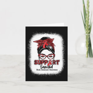 Unterstützung Squad Messy Bun Burgundy Ribbon Brai Karte