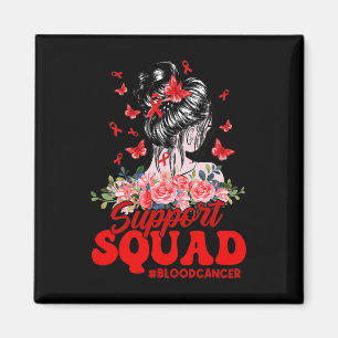 Unterstützung Squad Messy Bun Butterfly Red Ribbon Magnet