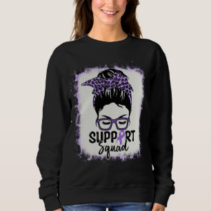 Unterstützung Squad Messy Bun Lila Lupus Bewusstse Sweatshirt