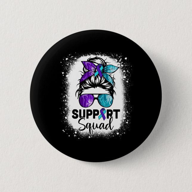 Unterstützung Squad Messy Bun Suizidprävention Awa Button (Vorderseite)
